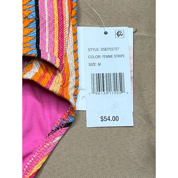 Jessica Simpson Femme Strioe Escape to Pacific Hi-Waist Bikini Bottom M - Picture 4 of 5